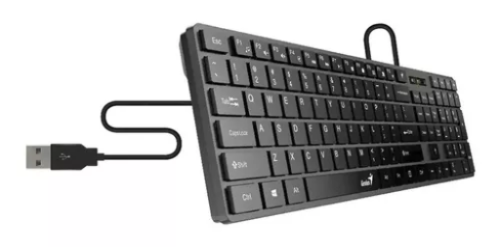 teclado genius slimstar 126 Wired USB Negro