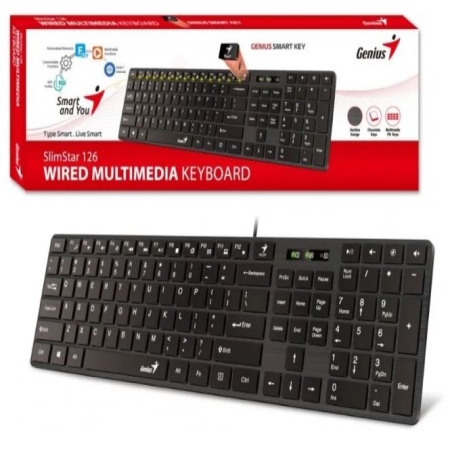teclado genius slimstar 126 wired usb negro quito